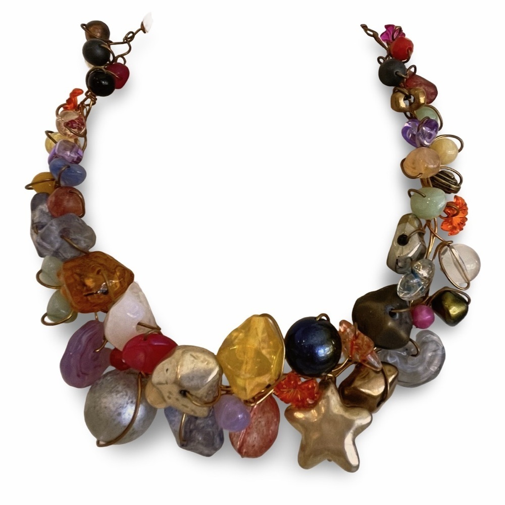 Vintage Abra Multicolored Necklace With Wore Lacing